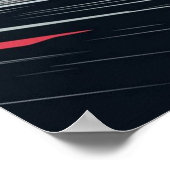 競走路でスピードをあげて走るバイク ポスター (角)