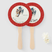 競走馬とジョッキーズダービーパーティーレッド ハンドファン (正面&裏面)