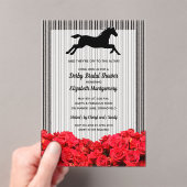 競走馬とレッドローゼスダービーブライダルシャワー アクリル招待状 (インサイチュ (ポータブル))