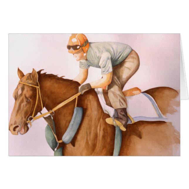 競走馬と騎手 (正面横)