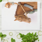 競走馬と騎手 キッチンタオル (折り畳み)