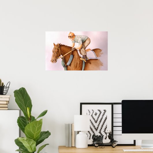 競走馬と騎手 ポスター (ホームオフィス)