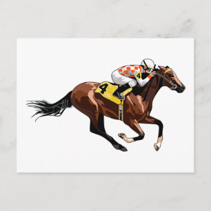 競走馬と騎手 ポストカード