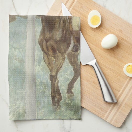 競走馬と騎手(レース前) by エドガール・ドガ キッチンタオル (四つ折り)