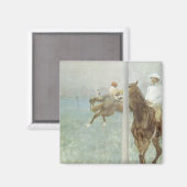 競走馬と騎手（レース前） by エドガール・ドガ マグネット (正面/裏面)