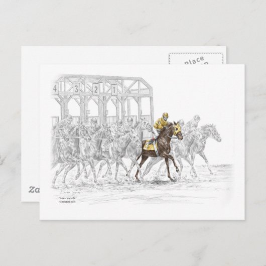 競走馬のスタートゲート ポストカード (正面/裏面)
