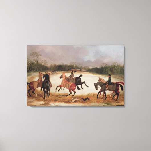 競走馬を運動する馬場 キャンバスプリント (正面)