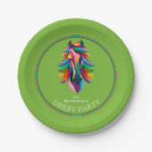 競走馬カラフルダービーパーティーグリーン ペーパープレート (正面)