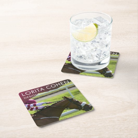 競走馬コースターギフトジョッキーケンタッキー・ダービー スクエアペーパーコースター (インサイチュ)