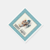 競走馬ダービーパーティーアクア スタンダードカクテルナプキン (角)