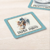 競走馬ダービーパーティーターコイズ スクエアペーパーコースター (アングル)