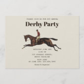 競走馬ダービーパーティー 馬術 競馬 誕生日 招待状 (正面)