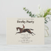 競走馬ダービーパーティー 馬術 競馬 誕生日 招待状 (スタンド正面)
