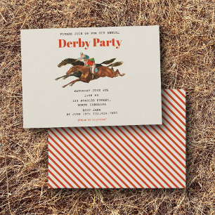 競走馬ダービーパーティー 馬術 競馬 誕生日 招待状