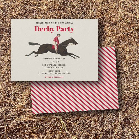 競走馬ダービーパーティー 馬術 競馬 誕生日 招待状