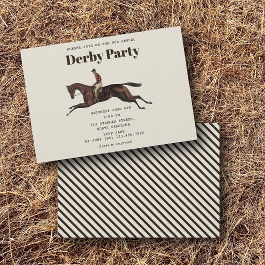 競走馬ダービーパーティー 馬術 競馬 誕生日 招待状