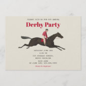 競走馬ダービーパーティー 馬術 競馬 誕生日 招待状 (正面)