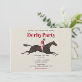 競走馬ダービーパーティー 馬術 競馬 誕生日 招待状 (スタンド正面)