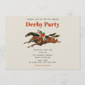 競走馬ダービーパーティー 馬術 競馬 誕生日 招待状 (正面)
