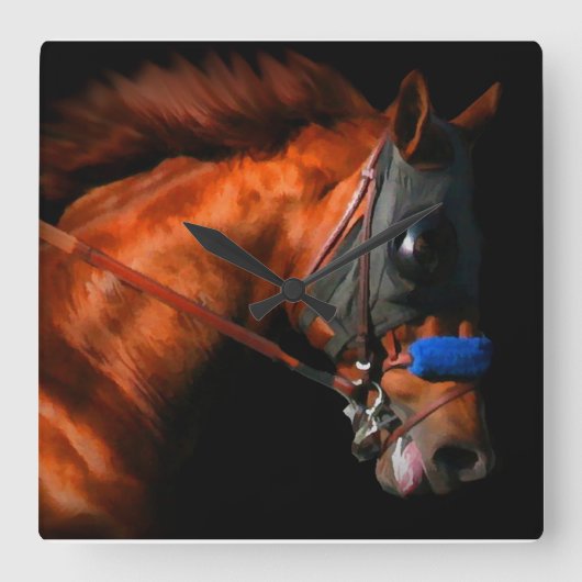 競走馬時計 スクエア壁時計 (正面)