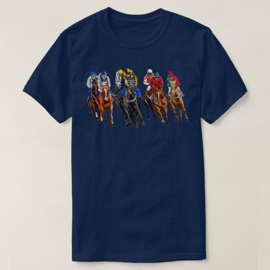 競馬おもしろいジョッキーレーサーダービーライダーレースT Tシャツ (デザイン正面)