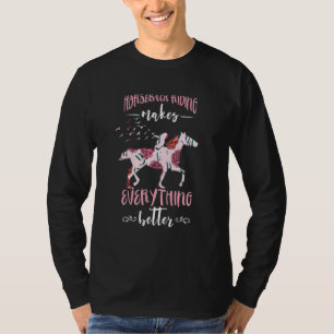 競馬で馬の背が高くなる Tシャツ