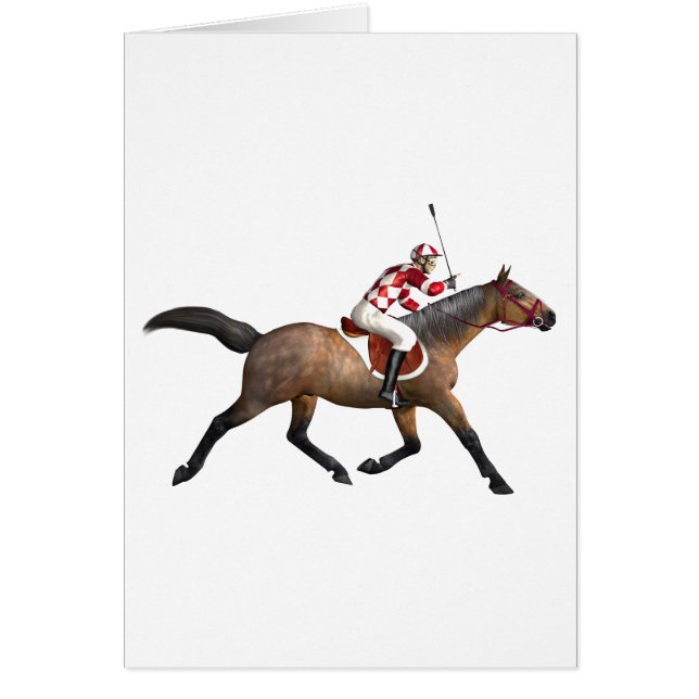 競馬のジョッキーおよび馬 (正面)