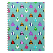 競馬のジョッキーのシ多色のルク模様 ノートブック (正面)