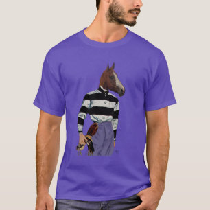 競馬のジョッキーのポートレート Tシャツ