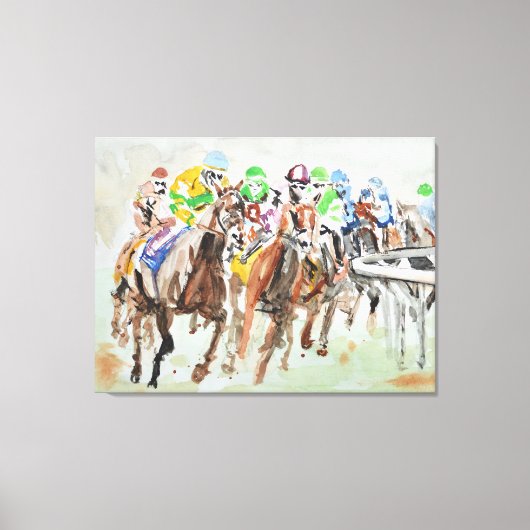 競馬のターン表現主義 キャンバスプリント (正面)