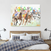 競馬のターン表現主義 キャンバスプリント (インサイチュ (寝室))