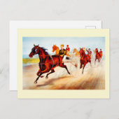 競馬のヴィンテージアート ポストカード (正面/裏面)