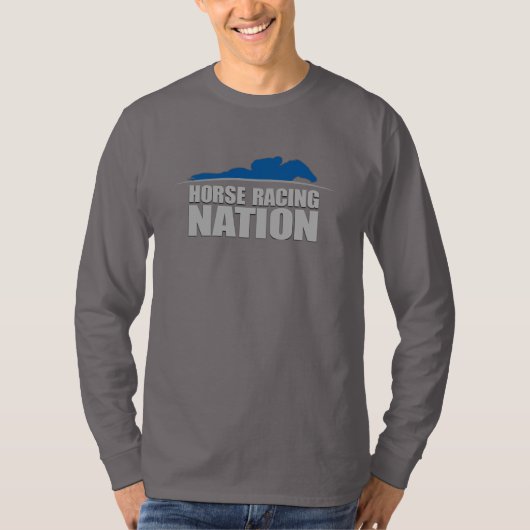 競馬の国家の人の長袖のティー Tシャツ (正面)