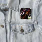 競馬の正方形Pin 缶バッジ (インサイチュ)