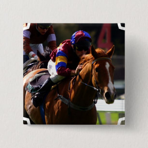 競馬の正方形Pin 缶バッジ