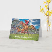 競馬の誕生日カード（名前入り） カード (黄色い花)