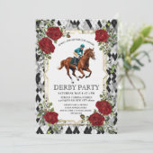 競馬をテーマにした洗練されたダービーパーティーの招待状 Horse Racing I 招待状 (スタンド正面)