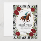 競馬をテーマにした洗練されたダービーパーティーの招待状 Horse Racing I 招待状 (正面/裏面)