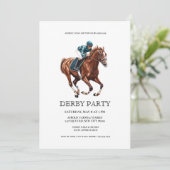 競馬をテーマにした洗練されたダービーパーティーの招待状 Horse Racing I 招待状 (スタンド正面)