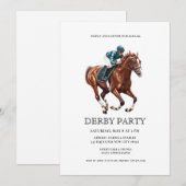 競馬をテーマにした洗練されたダービーパーティーの招待状 Horse Racing I 招待状 (正面/裏面)