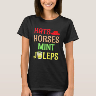 競馬ガール - 馬と帽子とミントジュレップ Tシャツ