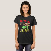 競馬ガール - 馬と帽子とミントジュレップ Tシャツ (正面フル)