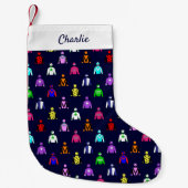 競馬ジョッキーシルクエクエストレイン スモールクリスマスストッキング (正面)