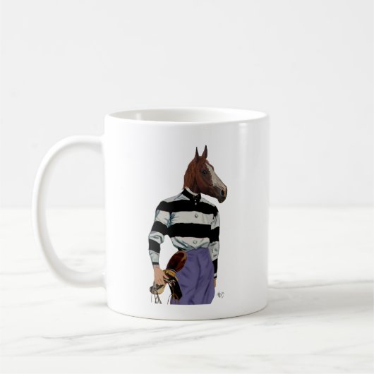 競馬ジョッキーポートレート コーヒーマグカップ (左)