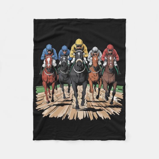 競馬ジョッキーレーサーダー フリースブランケット (正面)