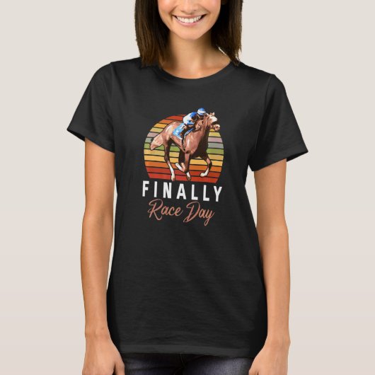 競馬ジョッキー乗馬バレルレーサー Tシャツ (正面)