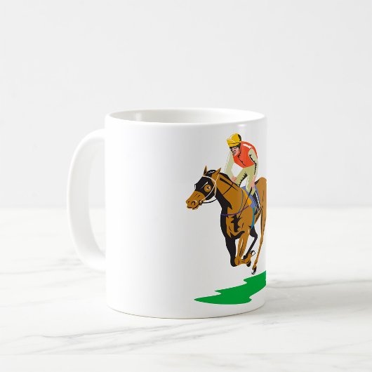 競馬ジョッキー全力疾走 コーヒーマグカップ