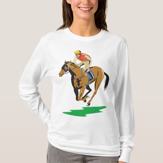 競馬ジョッキー全力疾走 Tシャツ (正面)