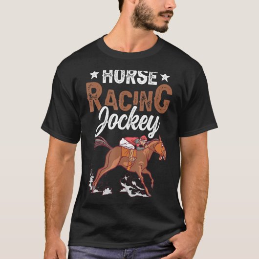 競馬ジョッキー騎手競走馬 Tシャツ (正面)