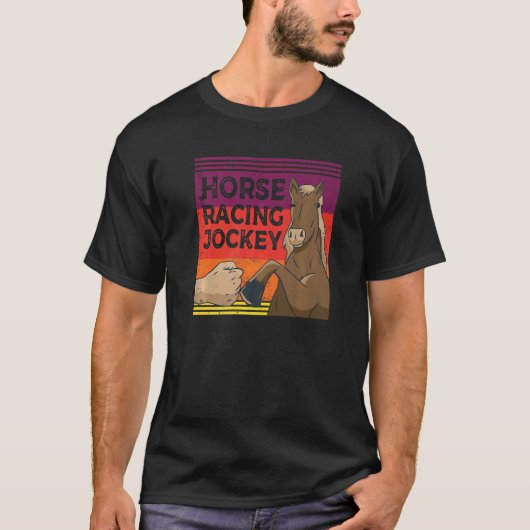 競馬ジョッキー騎手馬レース Tシャツ (正面)